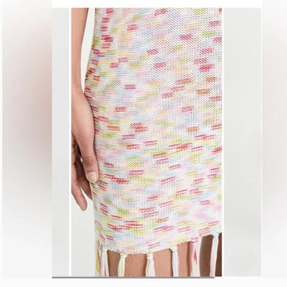 525 America Sleeveless Knit Fringe Dress Size Medium Swim Beach Coverup - Picture 2 of 16